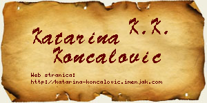Katarina Končalović vizit kartica